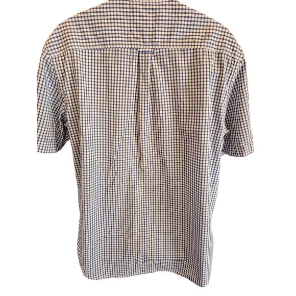 Chaps Easy Care size XL Blue checks Men short sleeve no iron casual button up ^ - Picture 2 of 7